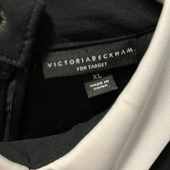 VICTORIA BECKHAM FOR TARGET Black White Collared Long Sleeve Dress w/ Rabbits - Picture 3 of 4